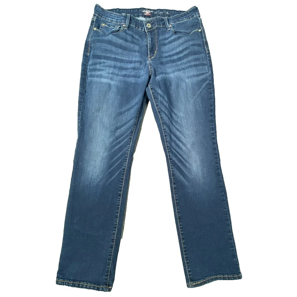 Levi's Denizen Fits 30x27 Jeans Mid Rise Stetch Blue Denim‎ Bootcut Faded Ranch